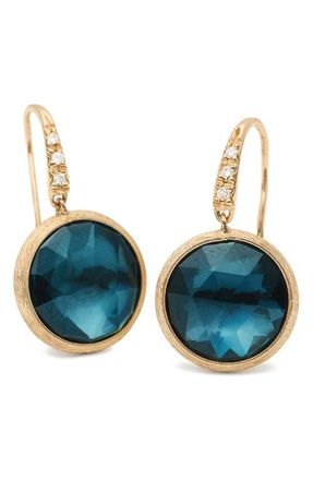 Marco Bicego Jaipur London Blue Topaz & Diamond Drop Earrings in Gold/Topaz/Diamond at Nordstrom
