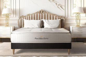 Royal Palace Bedding Somier negro + colch&oacute;n con muelles y viscoel&aacute;stica 120 x 190
