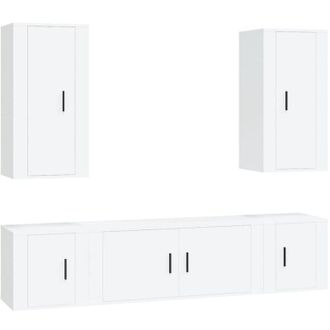 vidaXL Vidaxl - Set De Muebles Para Tv 5 Piezas Madera Contrachapada Blanco