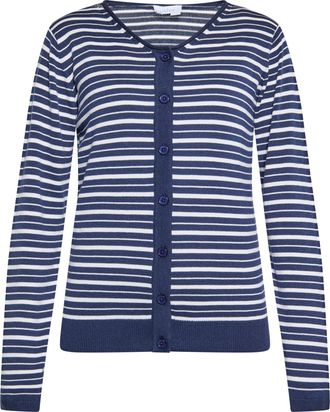 Usha Vest Dames marine wit