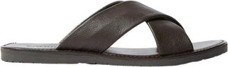 Scarosso Adriano Slippers - Heren - Sandalen - Bruin - 40 EU - Leer - Schoenen