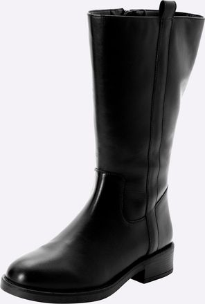 Sheego Weitschaftstiefel SHEEGO, Damen, Gr. 37, XXL-Schaft, schwarz, Leder, Schuhe Weitschaftstiefel