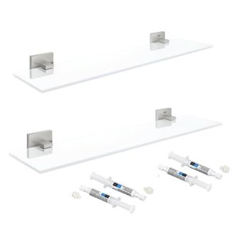 GROHE Juego De 2 Estantes Grohe Start Cube 53 Cm Supersteel + 2 Grohe Quickglue A2 Para Acceso Con Dos Placas De Fijaci&oacute;n