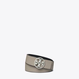 Tory Burch Womens 1.5 Miller Reversible Belt in Grey/Black/Silver, size XS