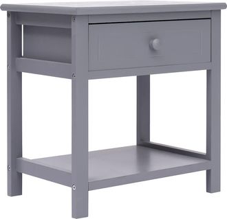 vidaXL Mesita De Noche Madera De Paulownia Gris 40x29x42 Cm Vidaxl