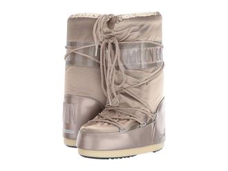 Moon Boot Glance Cold Weather Boots Platinum : EU 42-44 (US Mens 9-10.5 - US Womens 10-11.5) Medium, Satin/Synthetic