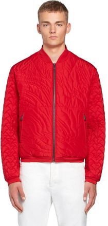 Roberto Cavalli Mens Ruby Animalier Quilted Bomber Jacket, Brand Size 46 (US Size 36)