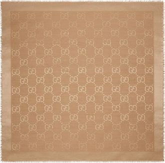 Gucci Jacquard-Schal aus Wolle und Seide mit GG-Muster