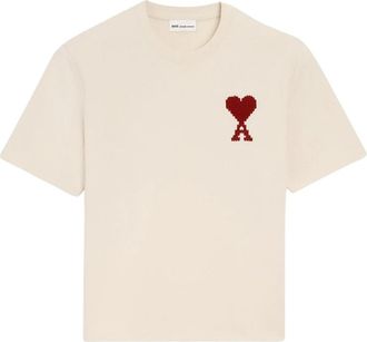 Ami Ami de Coeur T-shirt Wild Spark - unisex - Tops - Beige - Maat: M Katoen