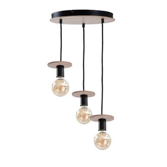 Netlighting Saturn Cluster Pendant Ceiling Light Natural Black 30cm 3x E27