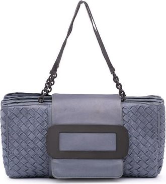Bottega Veneta Pre-owned Bottega Veneta Canvas Intrecciato Buckle Flap Handbag Ladies BO11773130