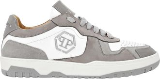 Philipp Plein Mix Leather Lo-Top Sneakers - unisex - Sneakers - Grijs - 35 EU - Leer - Schoenen