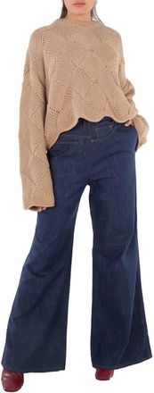 Kolor Ladies Blue Wide Flare Denim Jeans, Brand Size 3 (Large)