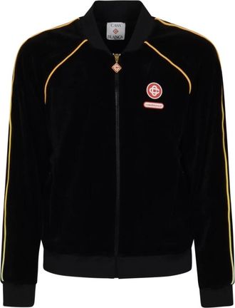 Casablanca Hoodies & sweatvesten, Heren, Zwart, S, Katoen, Velour Track Jacket