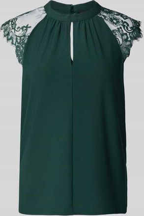Vero Moda Regular Fit Blusentop mit Spitzen-Anteil Modell MILLA in Dunkelgruen, Gr&ouml;&szlig;e XS