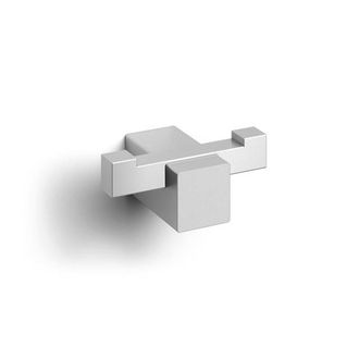 Zack Carvo Handdoekhaak - 7x3cm - dubbel - geborsteld RVS