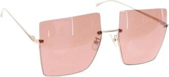 Fendi Pre-owned Accessories, female, Yellow, Size: ONE SIZE Pre-owned Metal Sunglasses