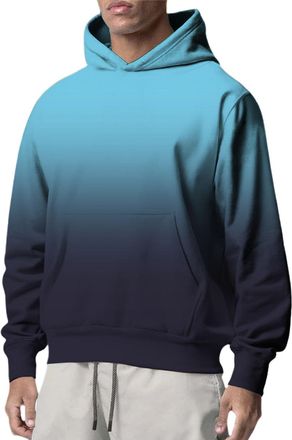 Generic Mens Work Hoodie Gym Hoodie Men Gradient, Casual Fashion Autumn Winter Warm Thermal Classic Soft Comfortable Outdoor Hoody Pullover Hooded Long Sleeve