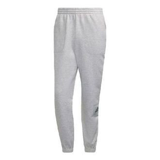adidas Mens adidas Logo Solid Color Loose Bundle Feet Sports Pants/Trousers/Joggers Gray HG8087