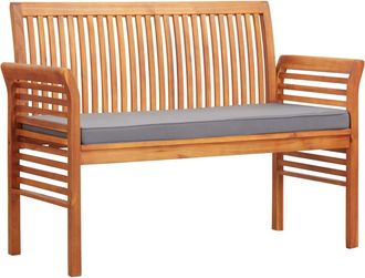 vidaXL Vidaxl - Banco De Jard&iacute;n 2 Plazas Con Coj&iacute;n Madera Maciza Acacia 120 Cm