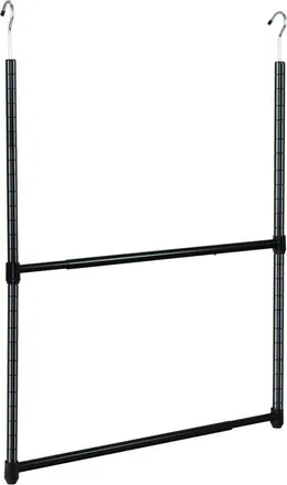 Oceanstar 2-Tier Portable Adjustable Closet Hanger Rod, Black
