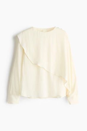 H&M Cape-detail Blouse in Cream at Nordstrom, Size X-Small