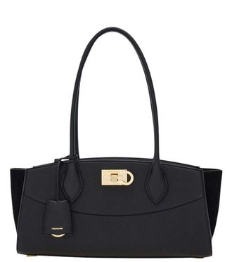 Ferragamo Black Studio Soft Medium Shoulder Bag