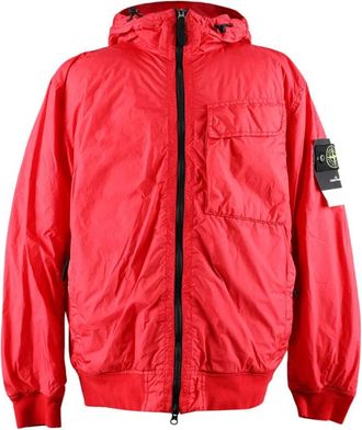 Stone Island Crinkle Reps Hooded Jacket - - Jackets - Uomo - Rosso - L