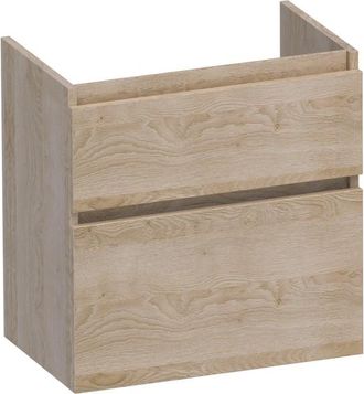 Marcel Breuer Delight wastafelonderkast ondiep - 60x39x60cm - 2 softclose lades - greeploos - 1 sifon uitsparing - Sunlit