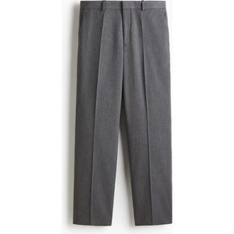 H&M Regular Fit Tailored Trousers in Gray at Nordstrom, Size 42