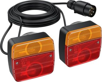 OEM 2 Luces Traseras De Remolque De 12 V Homologadas E13 Con Cable Magn&eacute;tico Y Cable De 7,5 M Para Remolque, Caravana, Cami&oacute;n, Tractor, Barco, Homologadas