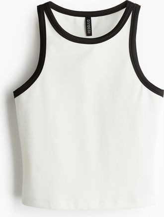 H&M Geripptes Tanktop - White