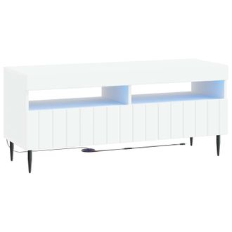 vidaXL Mueble De Tv Led Blanco Madera De Ingenier&iacute;a Vidaxl