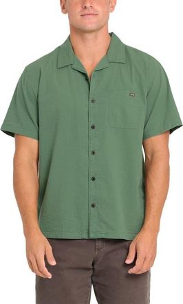 Billabong Victoria Vacay Linen Blend Camp Shirt in Sea Spray at Nordstrom, Size X-Large
