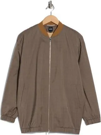 BOSS Jemata Check Bomber in Brown at Nordstrom Rack, Size 10
