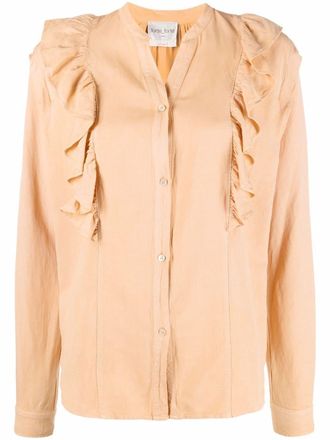 Forte_Forte Blouse met ruches - Oranje