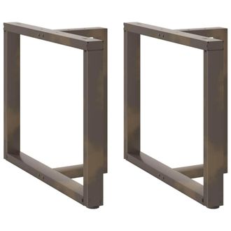 Berkfield Home Dining Table Legs T-Shaped&not;2 pcs Natural Steel 100x35x(72-73) cm Steel in Black