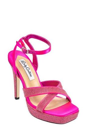 Lady Couture Rhinestone Platform Sandal in Fuchsia at Nordstrom Rack, Size 10