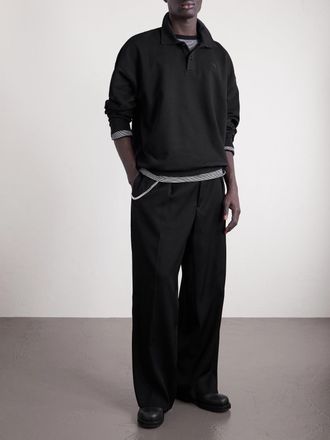 VETEMENTS Logo-Embroidered Distressed Cotton-Jersey Sweatshirt