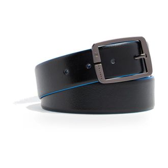 Piquadro Accessoires, unisex, Zwart, ONE Size, Leer, Omkeerbare leren riem met gesp