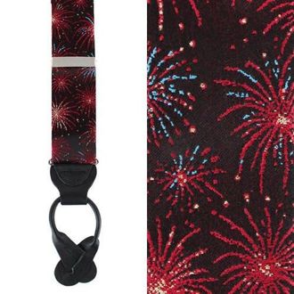 Trafalgar Store Illumination Explosion Silk Button End Suspenders in Black at Nordstrom