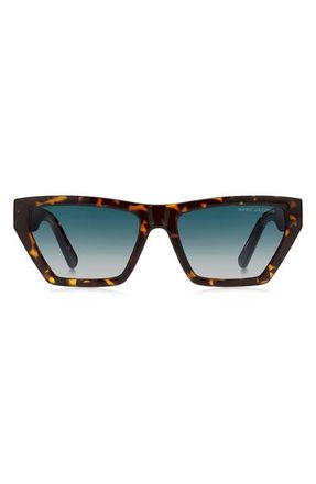 Marc Jacobs 55mm Gradient Cat Eye Sunglasses in Havana/Blue Shaded at Nordstrom