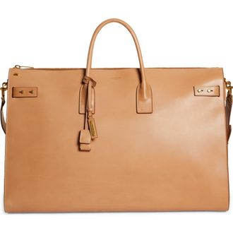 Saint Laurent Travel Sac de Jour Leather Tote in Vintage Brown/Gold at Nordstrom