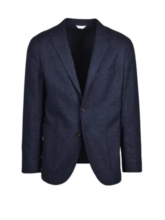 Boglioli Blue Stretch Virgin Wool-Blend Tailored Jacket