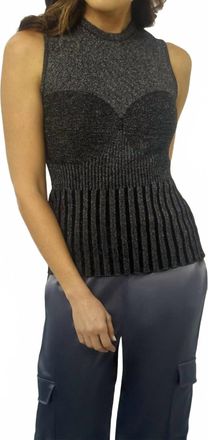 Anatomie Seacrest Top In Black And Silver Sparkle