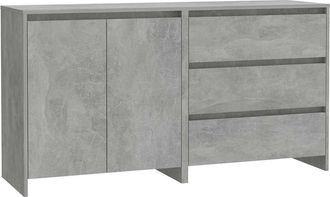 vidaXL Credenze 2 Pz Grigio Cemento In Legno Multistrato - Vidaxl