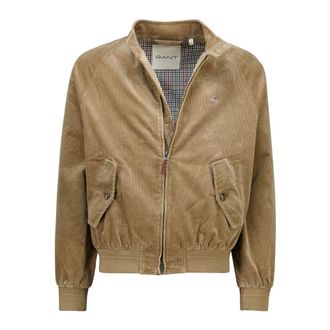 GANT Jassen, Heren, Beige, L, Katoen, Corduroy Harrington Jacket