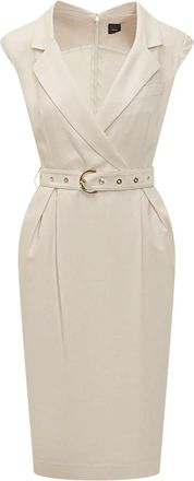 Pinko Amadine Dress - Dames - Casual kleedjes - Wit - L - Leer - Kleedjes