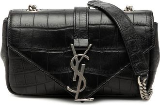 Saint Laurent Pre-owned Saint Laurent Baby Croc Embossed Calfskin Classic Monogram Chain Bag Ladies OBJ6XKJCLILZCVC2