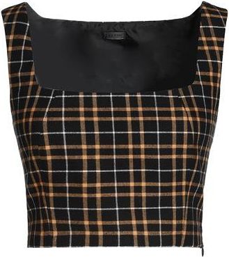 8 by YOOX FLANNEL CHECKED TOP